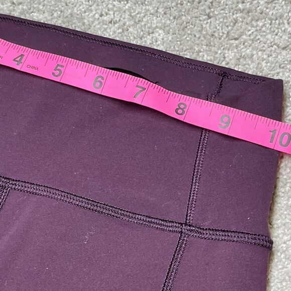 Lululemon In Movement Leggings Womens 2 Burgundy Purple 7/8 Everlux 25" LW5ANXS - Picture 11 of 12